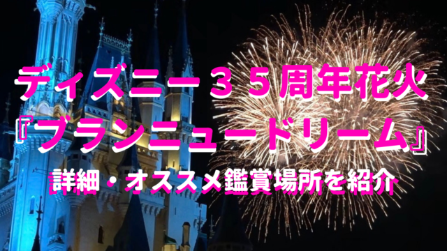 ディズニー３５周年花火 ブランニュードリーム 時間 開催期間の詳細 オススメ鑑賞場所を紹介 はろりくブログ